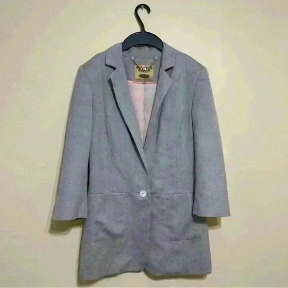 Ted Baker London Working Title Tailored Jacket Blazer Light Gray size 0 Wool - Picture 1 of 16